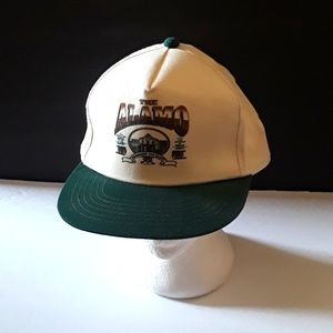 c ALAMO OFF WHITE  W/ GREEN RIM  HAT